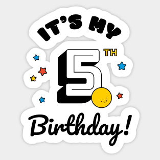 Five Year Old Birthday - Happy Birthday - Birthday Party Sticker